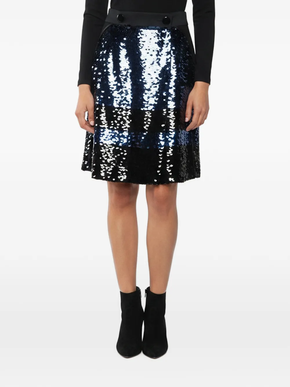 Louis Vuitton Pre-Owned sequin A-line mini skirt - Nero