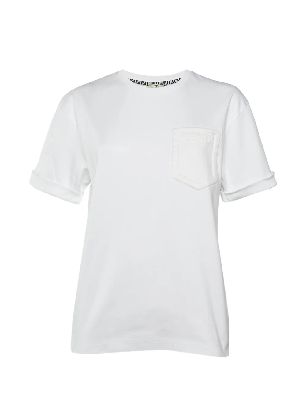 Fendi Pre-Owned embossed logo T-shirt - Bianco