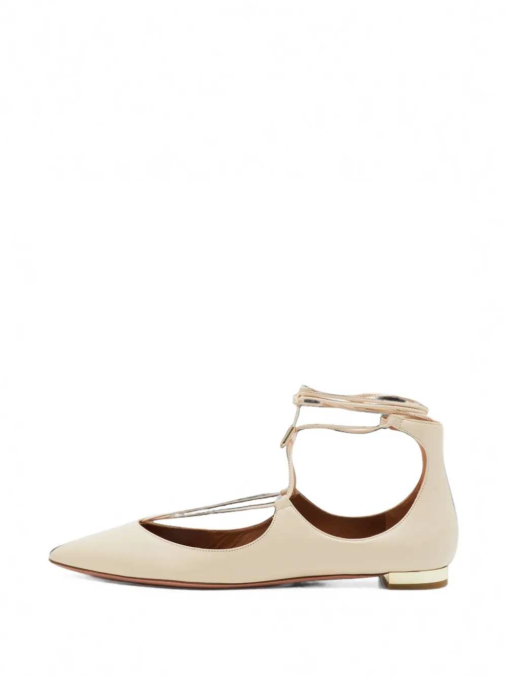 Aquazzura Christy ankle-wrap ballet flats - Toni neutri