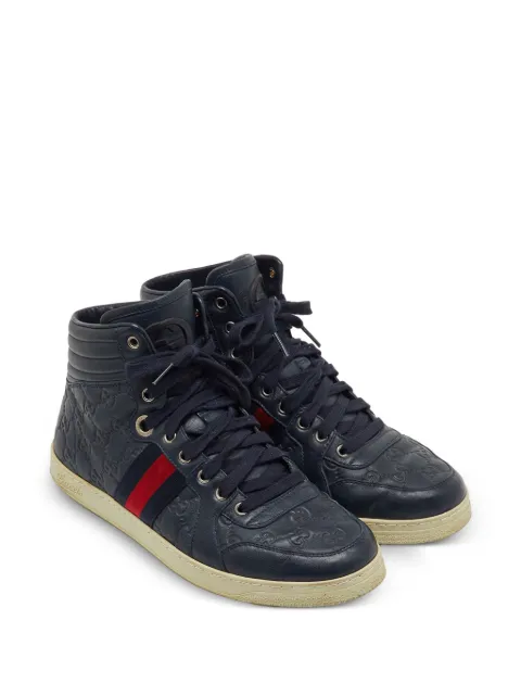 Gucci Pre-Owned tenis altos Guccissima Web