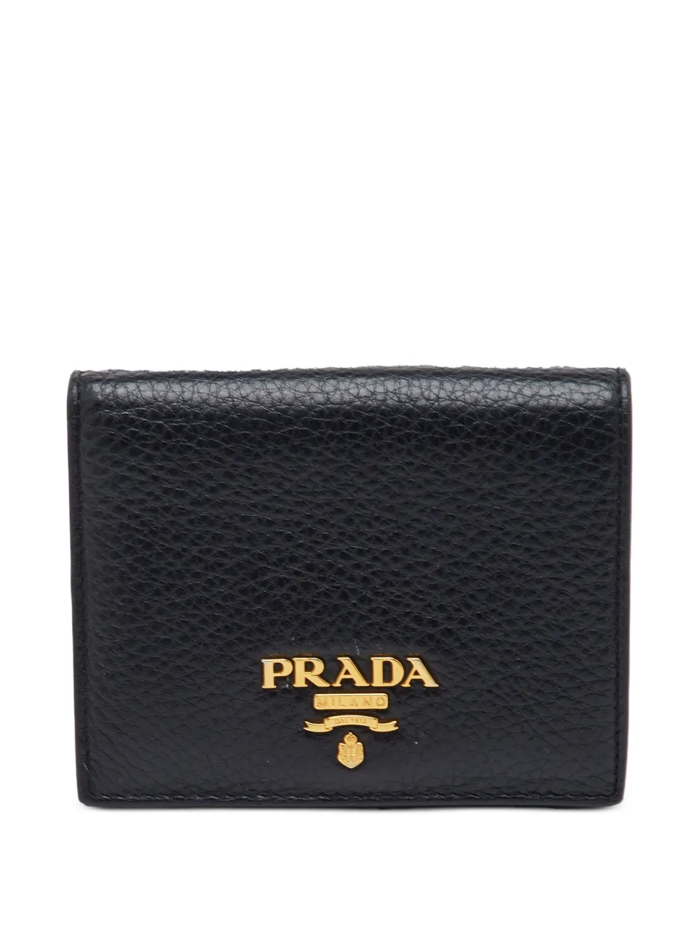 Prada Pre-Owned logo-plaque compact wallet - Nero