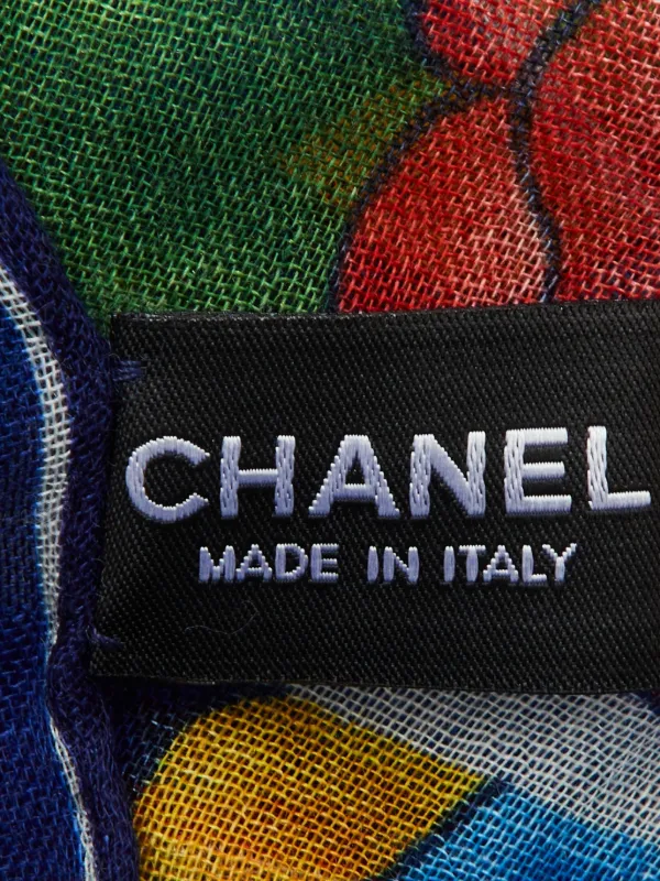 CHANEL Pre-Owned ココマーク カメリア スカーフ | ブルー | FARFETCH JP