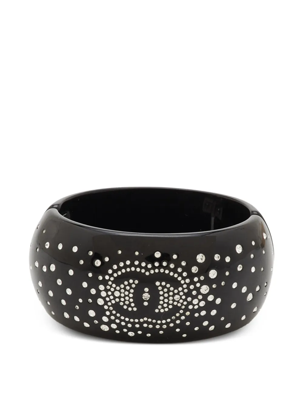 CHANEL Pre-Owned CC crystal-embellished bangle bracelet - Nero