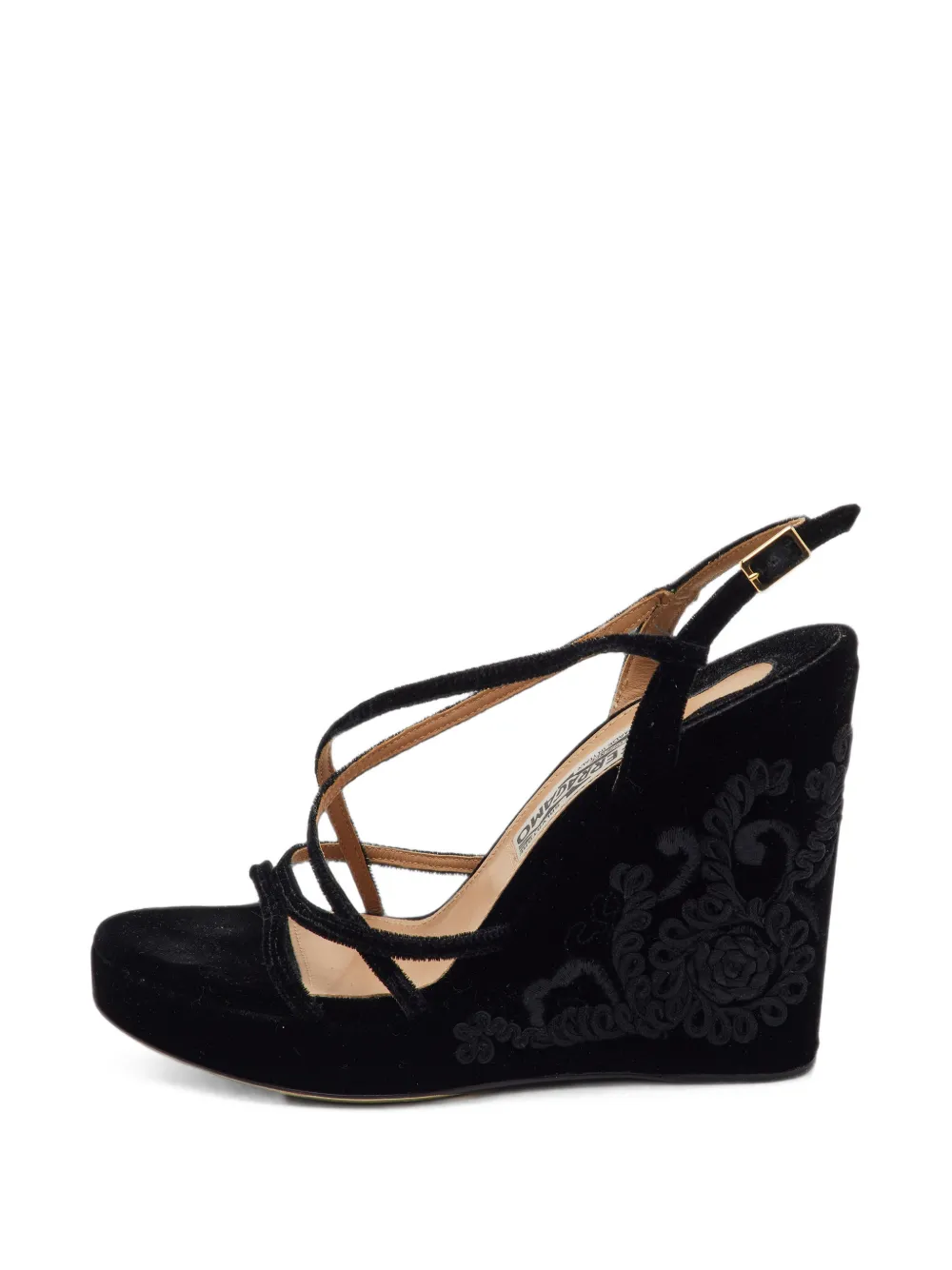 Ferragamo Pre-Owned Sandali con cinturini e plateau - Nero