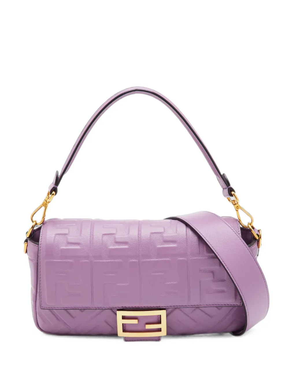 Fendi Pre-Owned 2022 Baguette FF-embossed shoulder bag - Viola