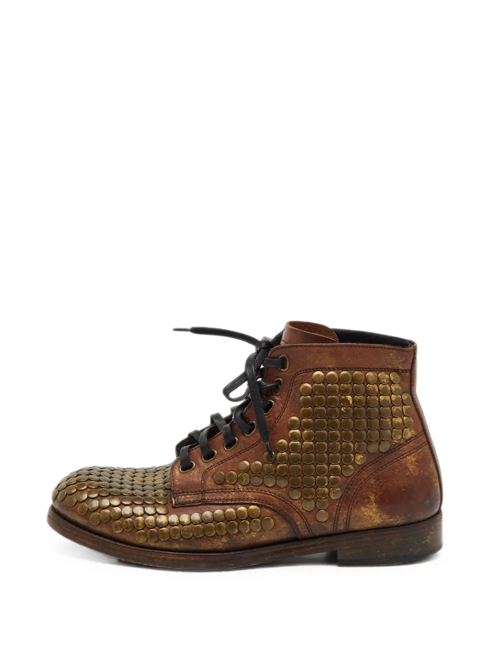 Dolce & Gabbana Pre-Owned Cortina Stiefeletten mit Nieten - Braun