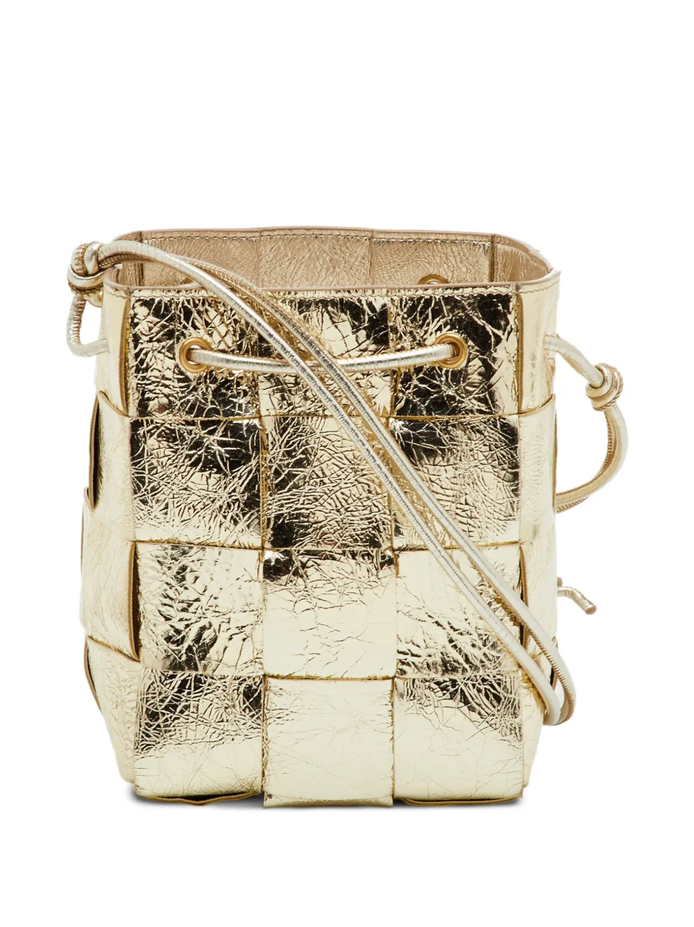 Bottega Veneta Pre-Owned small Cassette Intrecciato bucket bag - Oro