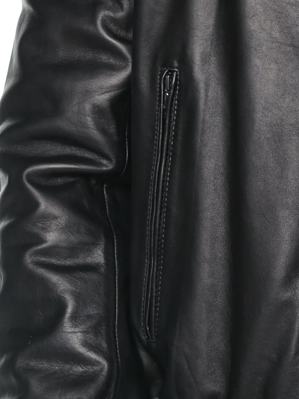 Armani Exchange leather blouson jacket Zwart