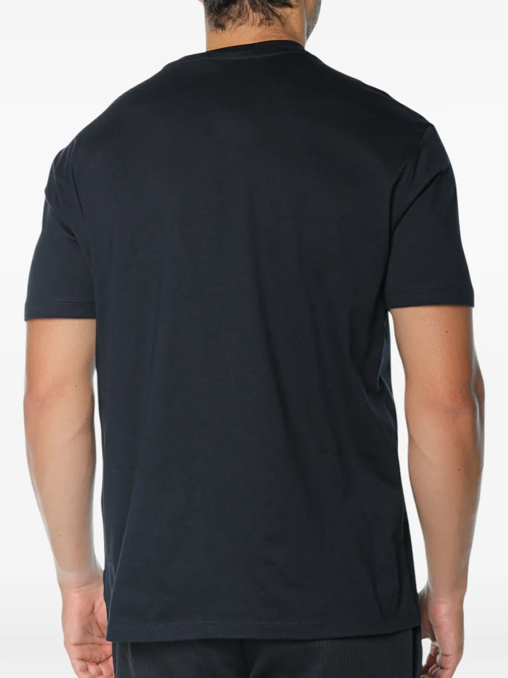 Armani Exchange embossed-logo T-shirt Blauw