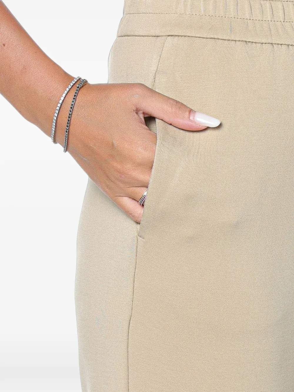 Armani Exchange elasticated-waistband trousers Beige