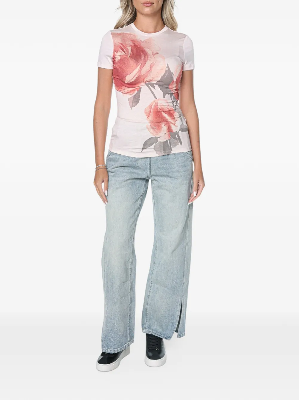 One Teaspoon Roadhouse jeans met wijde pijpen en trekkoord Blauw