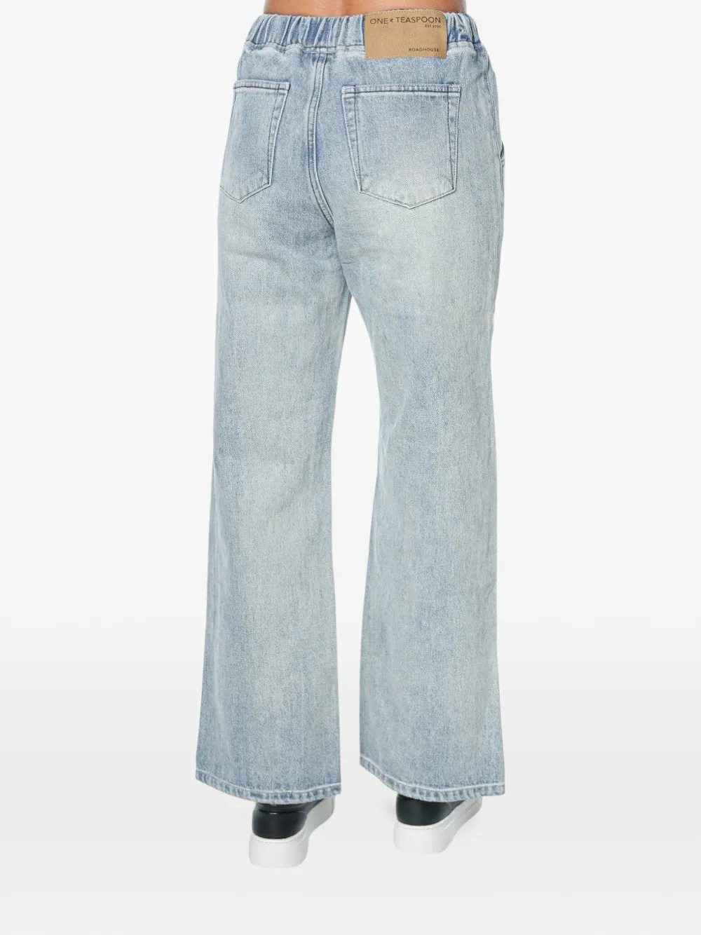 One Teaspoon Roadhouse jeans met wijde pijpen en trekkoord Blauw