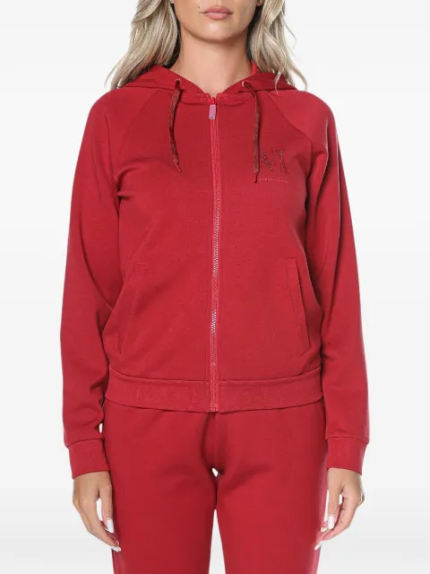 Armani Exchange hoodie con detalles del logo y cierre