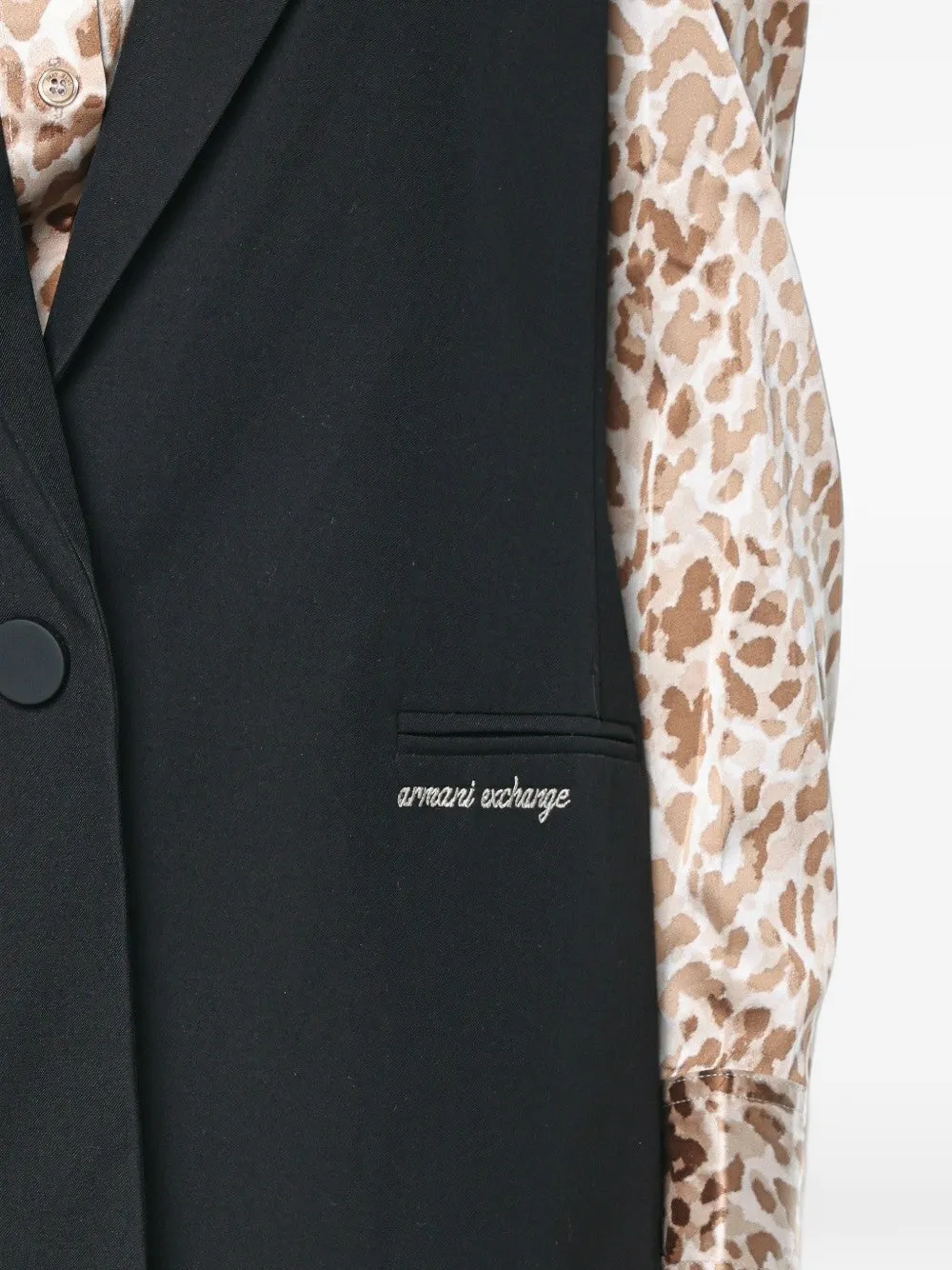 Armani Exchange single-breasted waistcoat Zwart