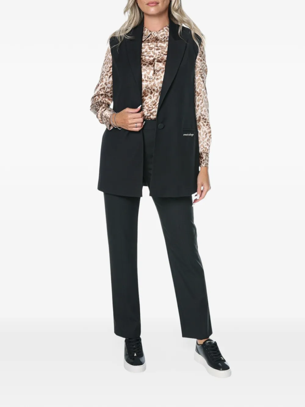 Armani Exchange single-breasted waistcoat Zwart