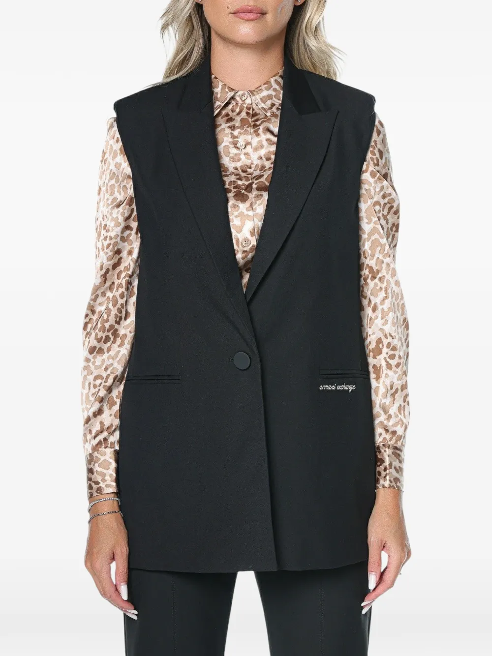 Armani Exchange single-breasted waistcoat - Schwarz