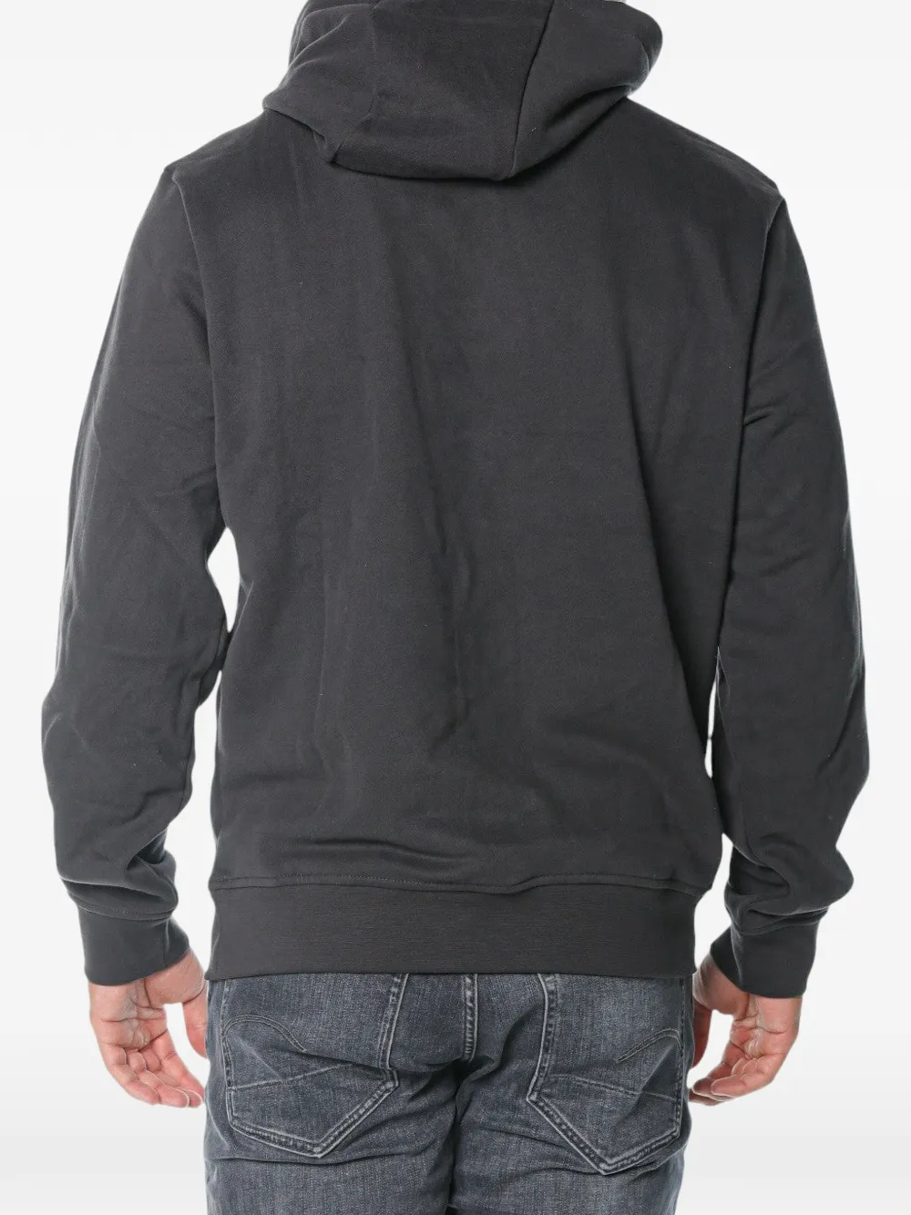 Armani Exchange logo-patch drawstring hoodie Grijs