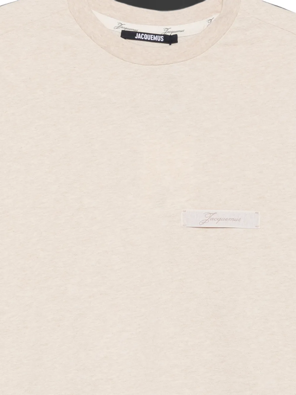 Jacquemus logo-patch short-sleeve T-shirt Beige