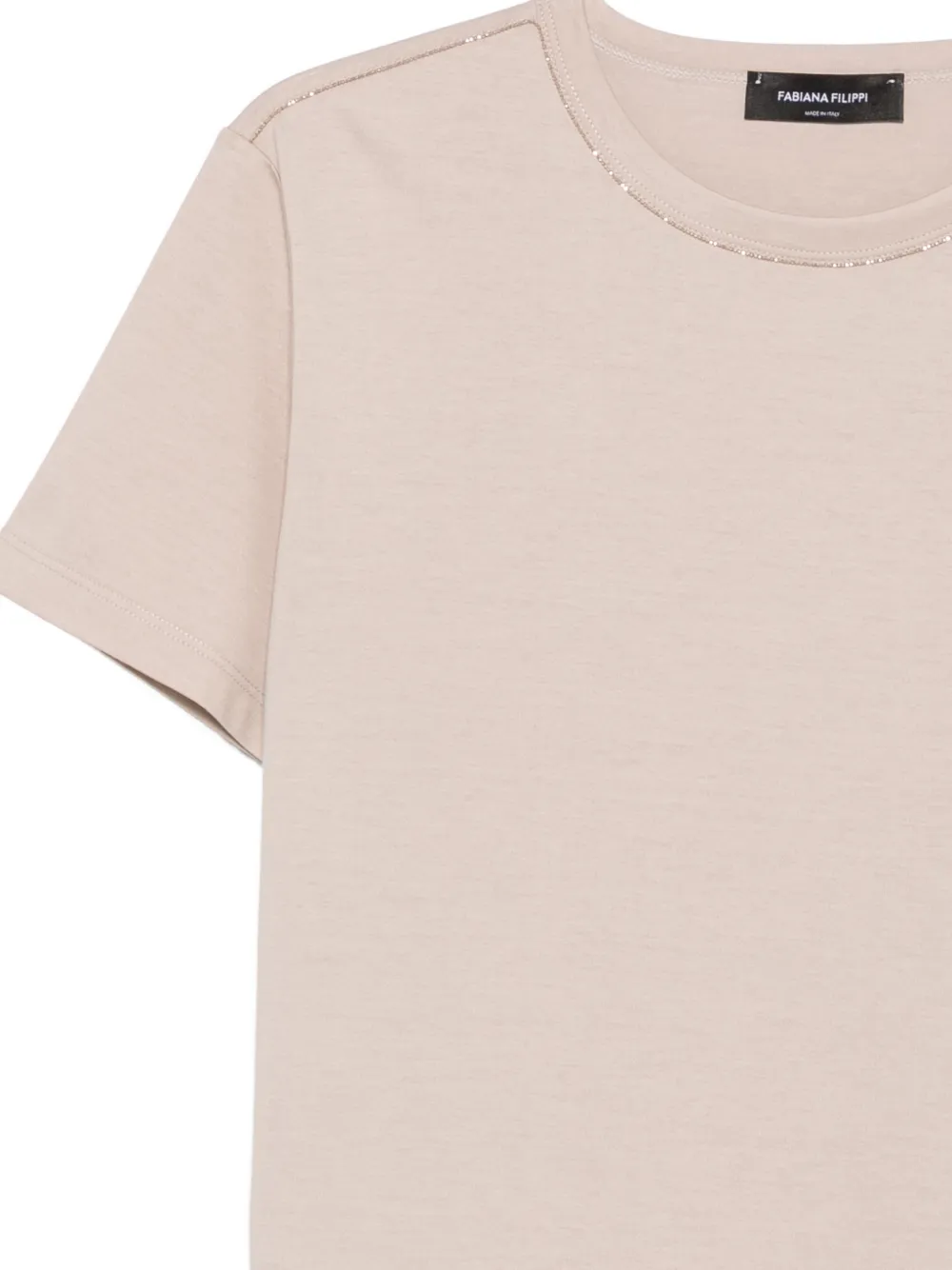 Fabiana Filippi T-shirt met ketting Beige