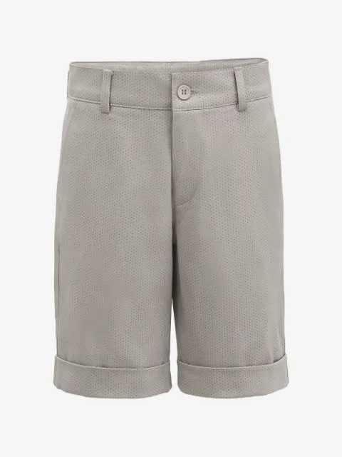 Moustache perforated-effect turn-up shorts