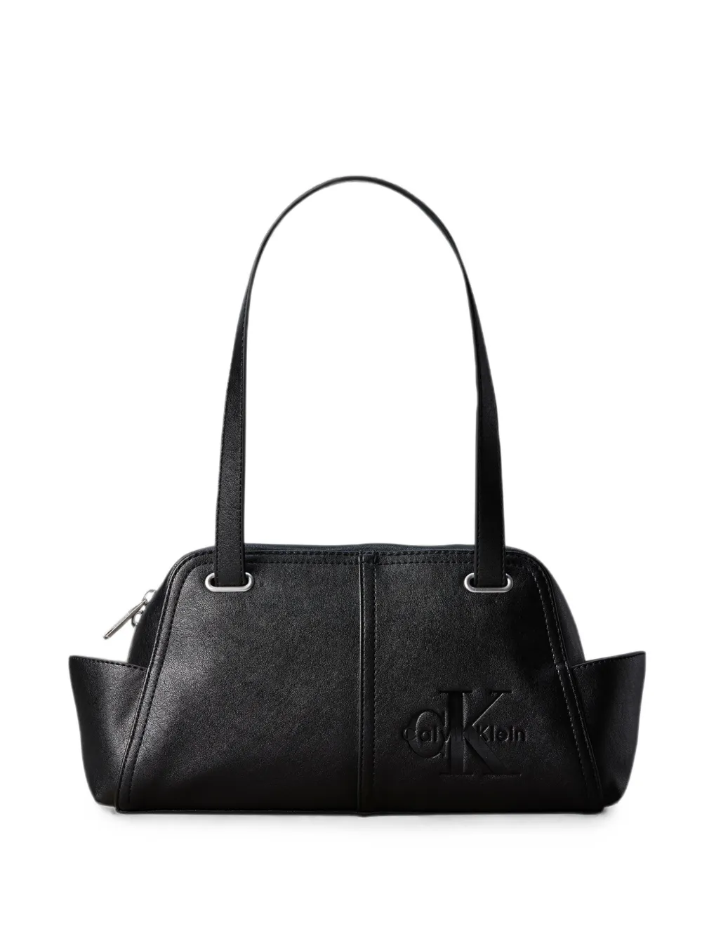 Calvin Klein logo-embossed panelled shoulder bag - Nero
