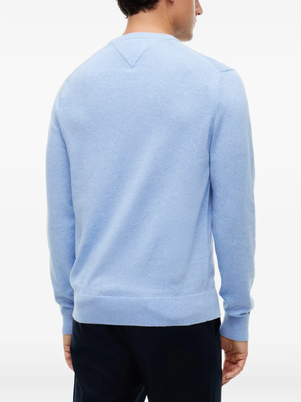 Tommy Hilfiger Trui met geborduurd logo en ronde hals Blauw