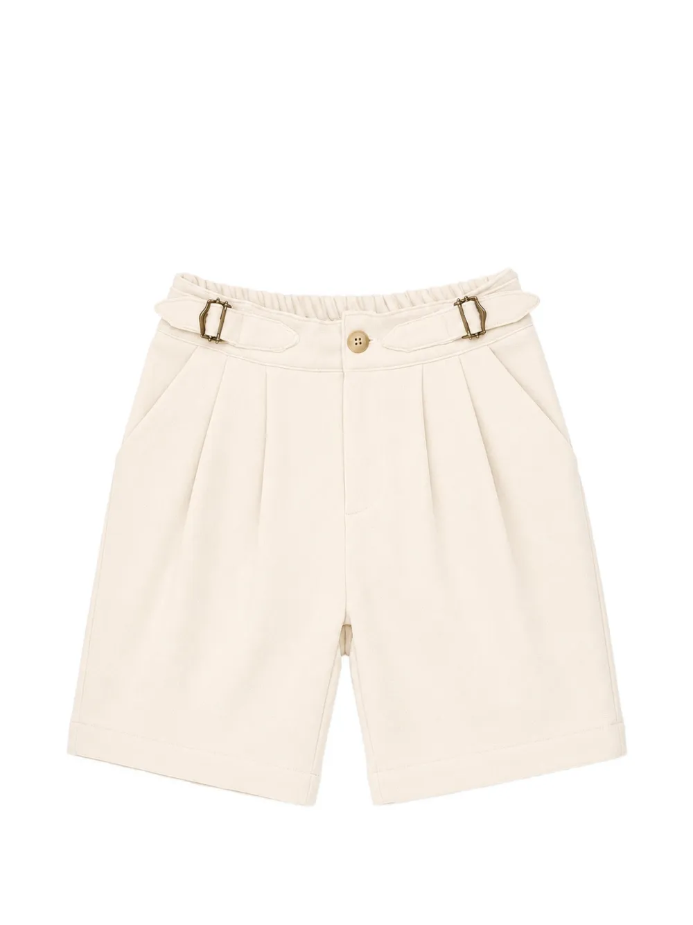 Miss Grant Kids pleated side-buckled shorts - Toni neutri