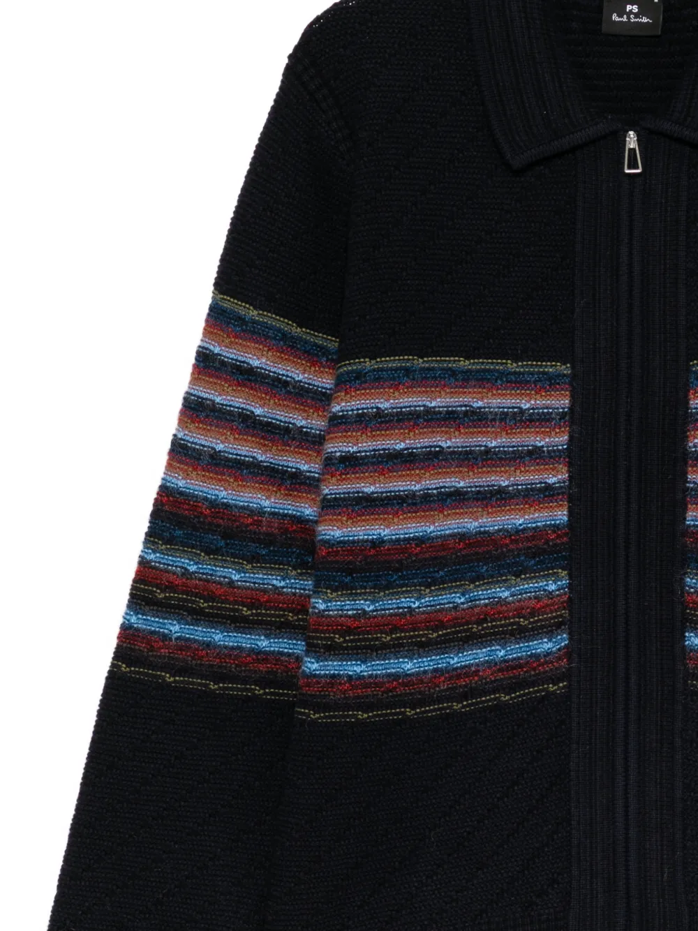 PS Paul Smith graphic-print zip-up cardigan Blauw