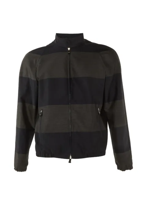 Emporio Armani Pre-Owned striped zip-up jacket