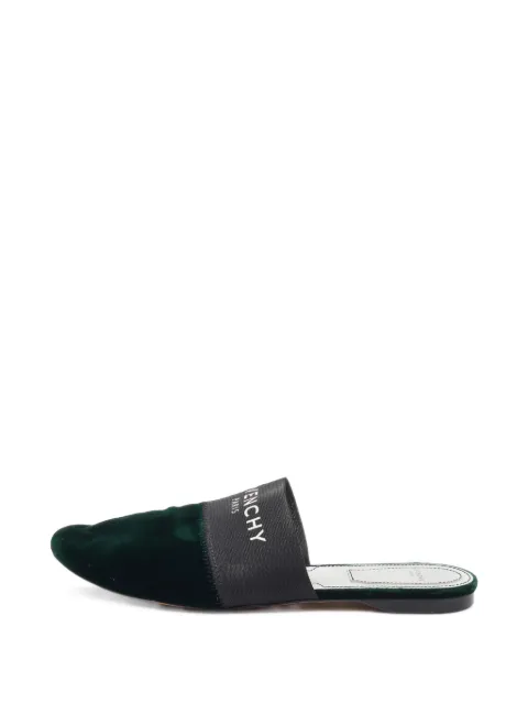 Givenchy Pre-Owned logo-strap velvet flat mules
