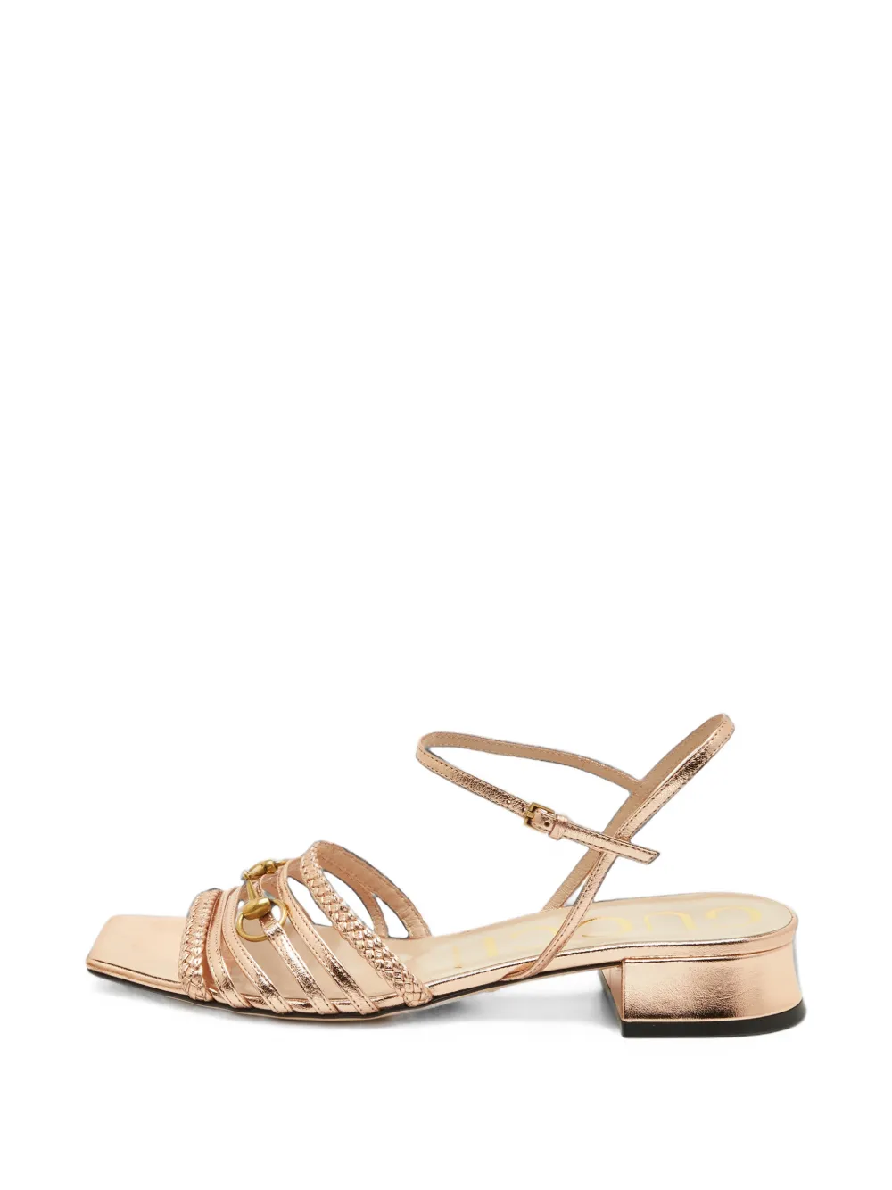 Gucci Pre-Owned Horsebit braided sandals - Gold