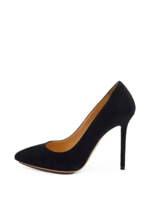 Charlotte Olympia 110mm Debbie Platform Suede Pumps | Black | FARFETCH