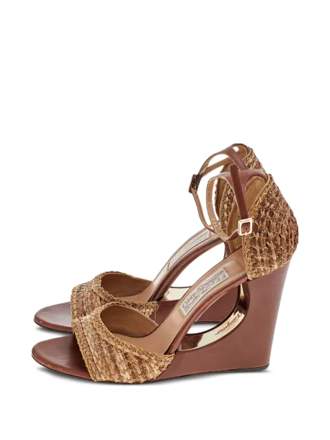 Ferragamo Pre-Owned woven chain-trim sandals
