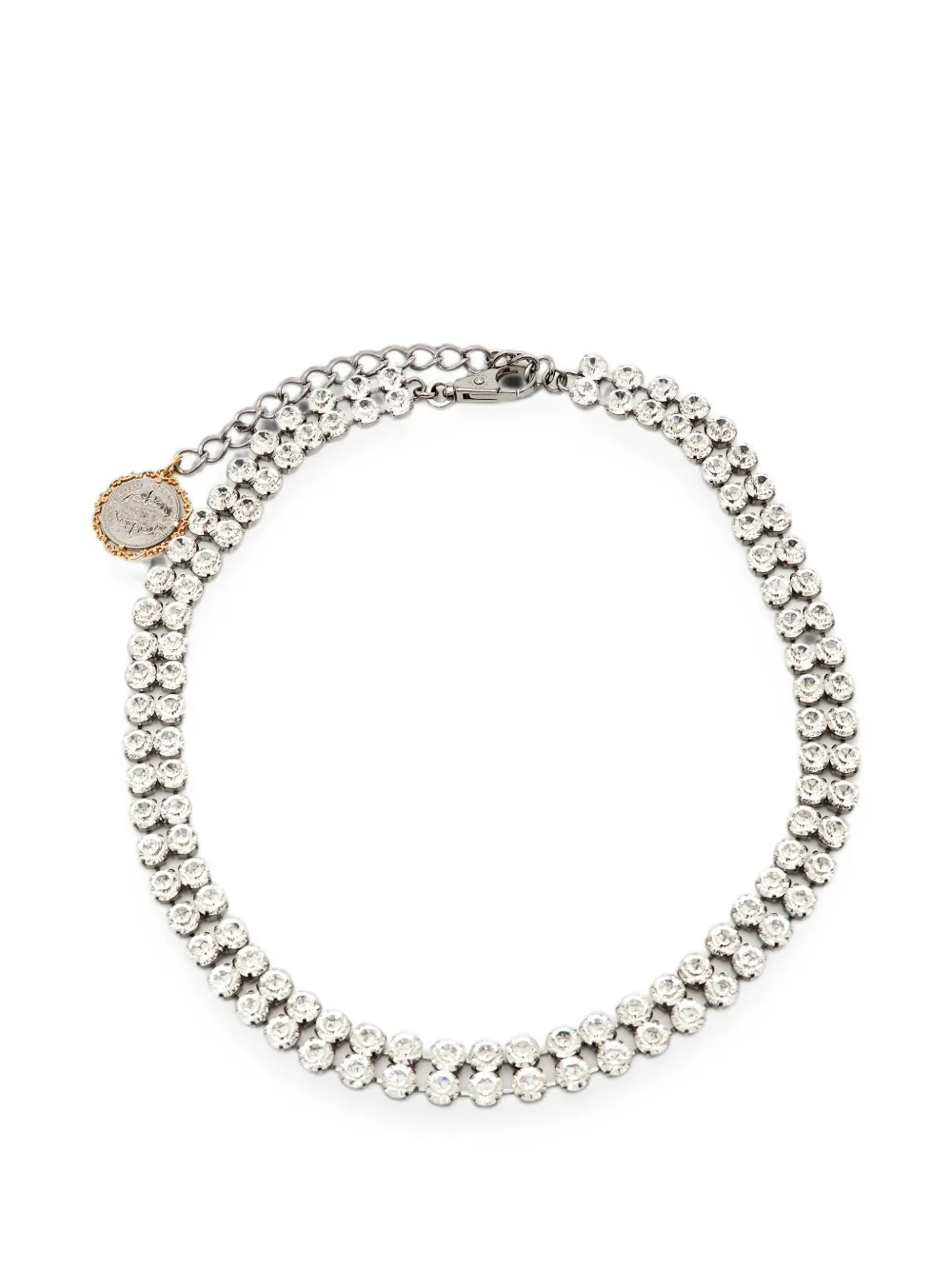 Dolce & Gabbana Pre-Owned crystal-embellished coin-pendant belt - Argento