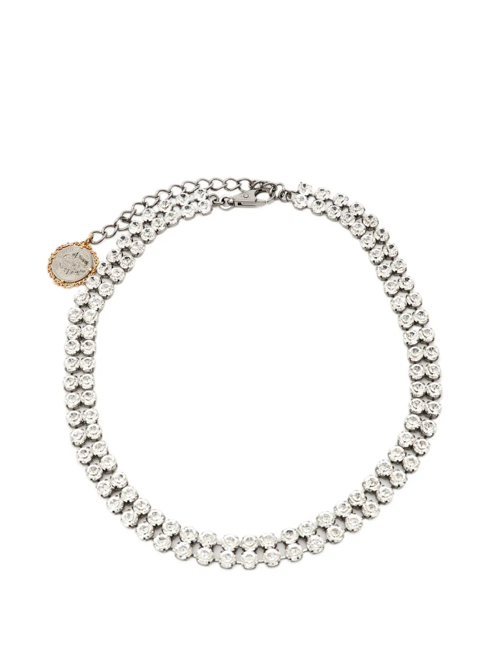 Dolce & Gabbana Pre-Owned crystal-embellished coin-pendant belt - Argento