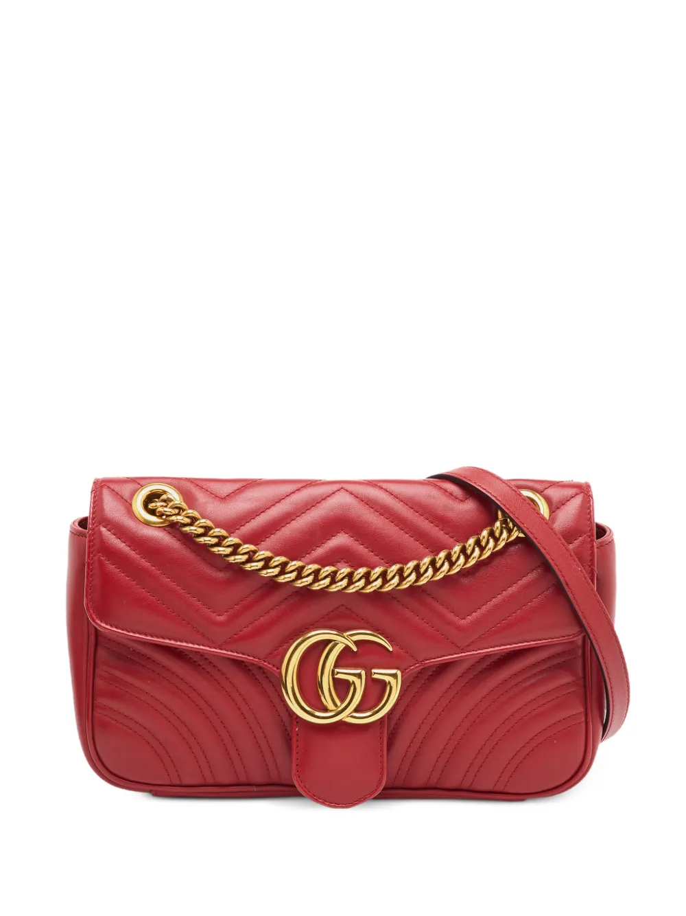 Gucci Pre-Owned small GG Marmont matelassé cross body bag - Rosso