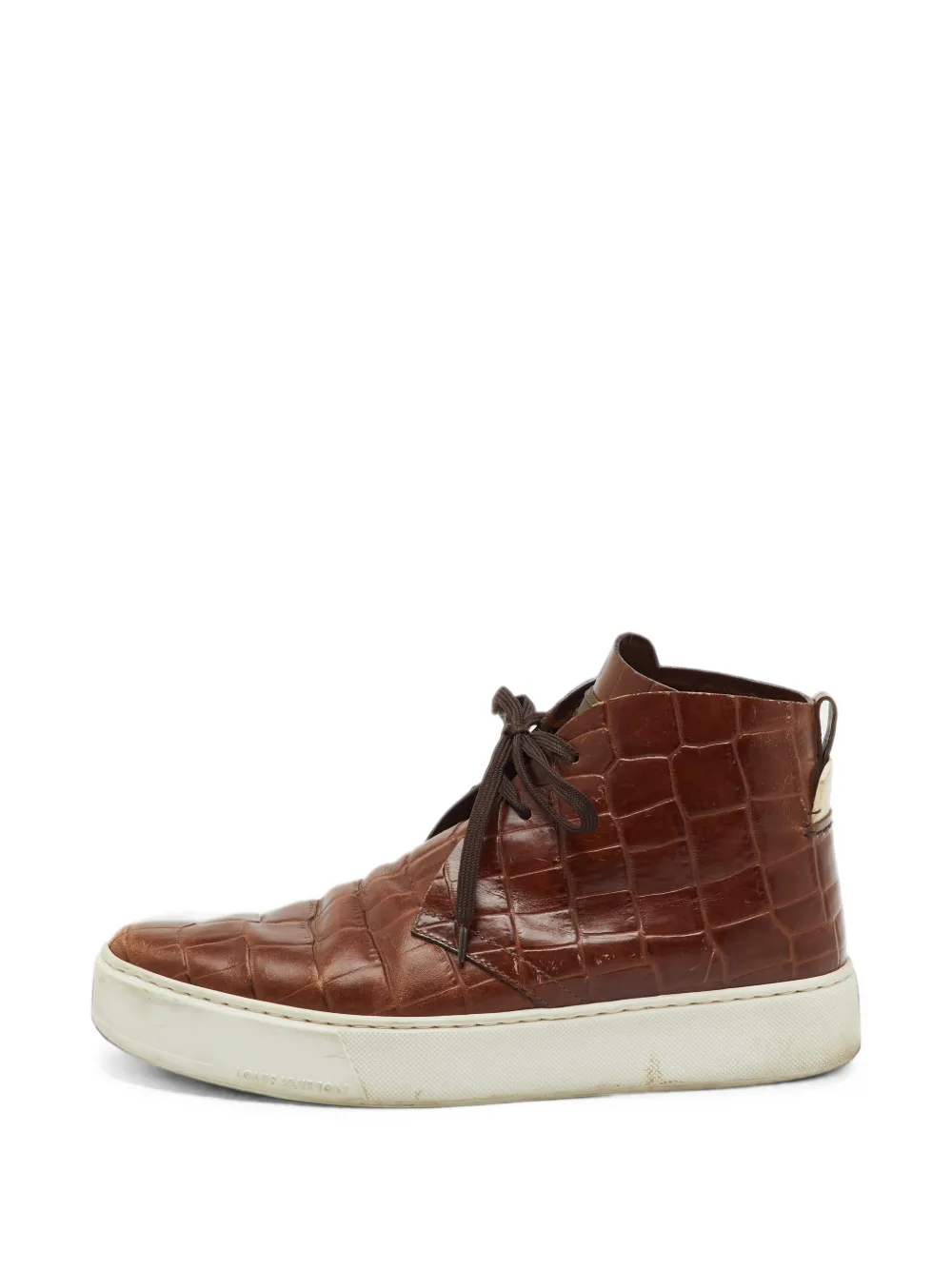 Louis Vuitton Pre-Owned Front Row Sneakers mit Kroko-Effekt - Braun