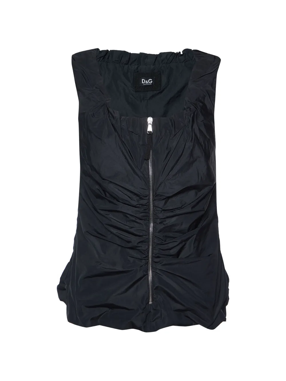 D&G PreOwned ruched zip-up top in Black
