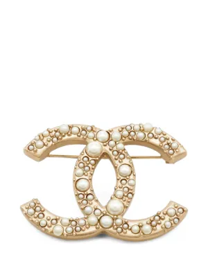 CHANEL Pre-Owned 2000s ココマーク クリスタル ブローチ | ゴールド