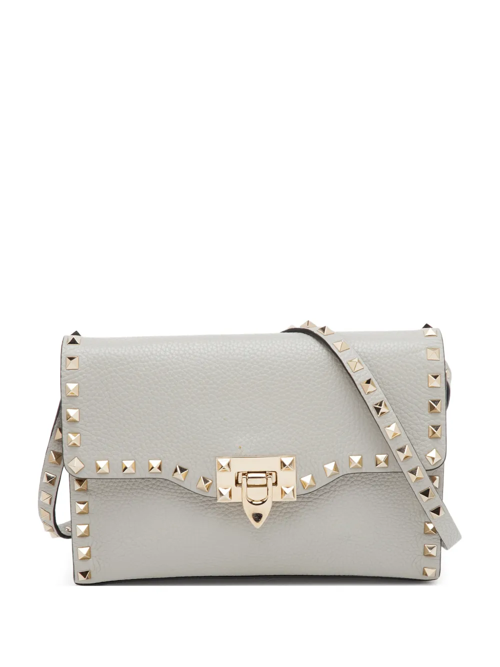 Valentino Garavani Pre-Owned Rockstud flip-lock crossbody bag - Grigio