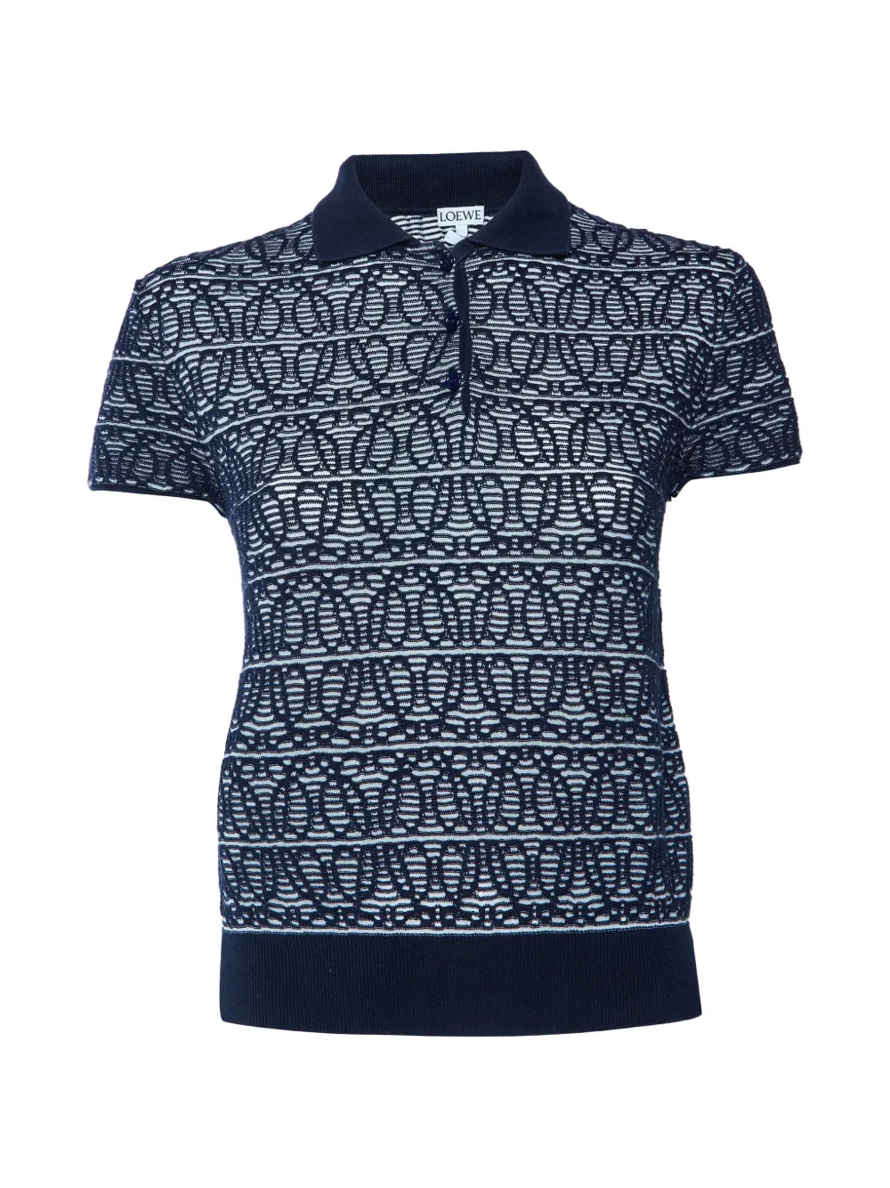 Loewe Pre-Owned Anagram jacquard polo T-shirt - Blau