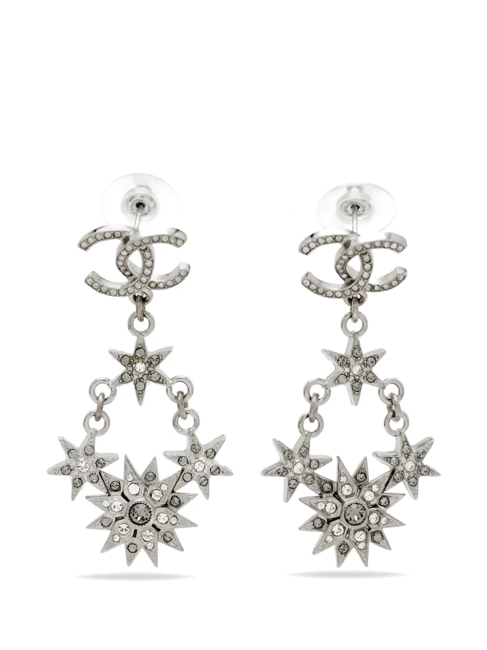 CHANEL Pre-Owned CC Starburst chandelier earrings - Argento