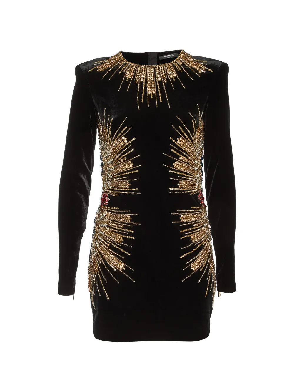 Balmain Pre-Owned embellished velvet mini dress - Schwarz