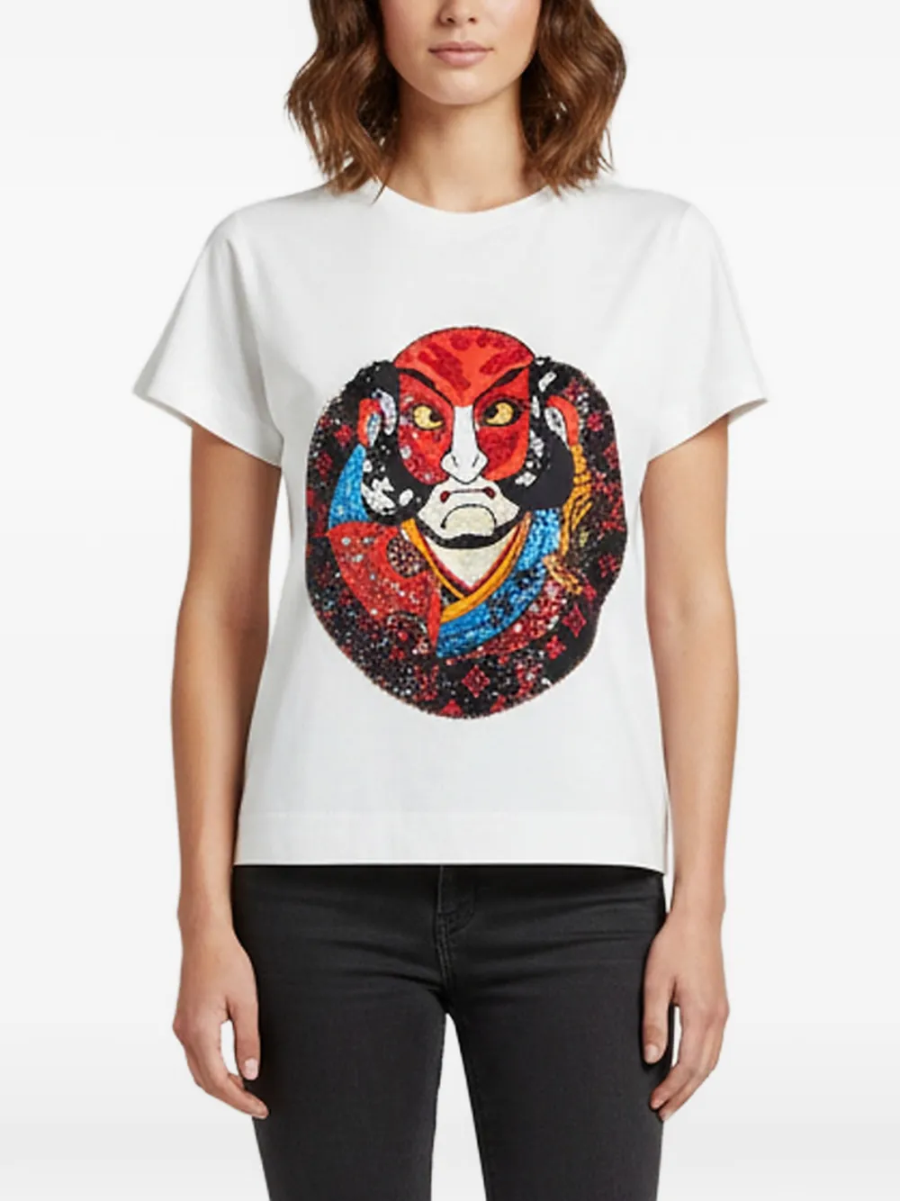 Louis Vuitton Pre-Owned x Kansai Yamamoto Kabuki-sequin T-shirt - Bianco