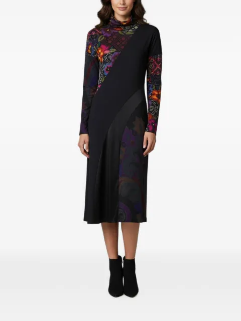 Etro Pre-Owned mixed-print high-neck midi dress