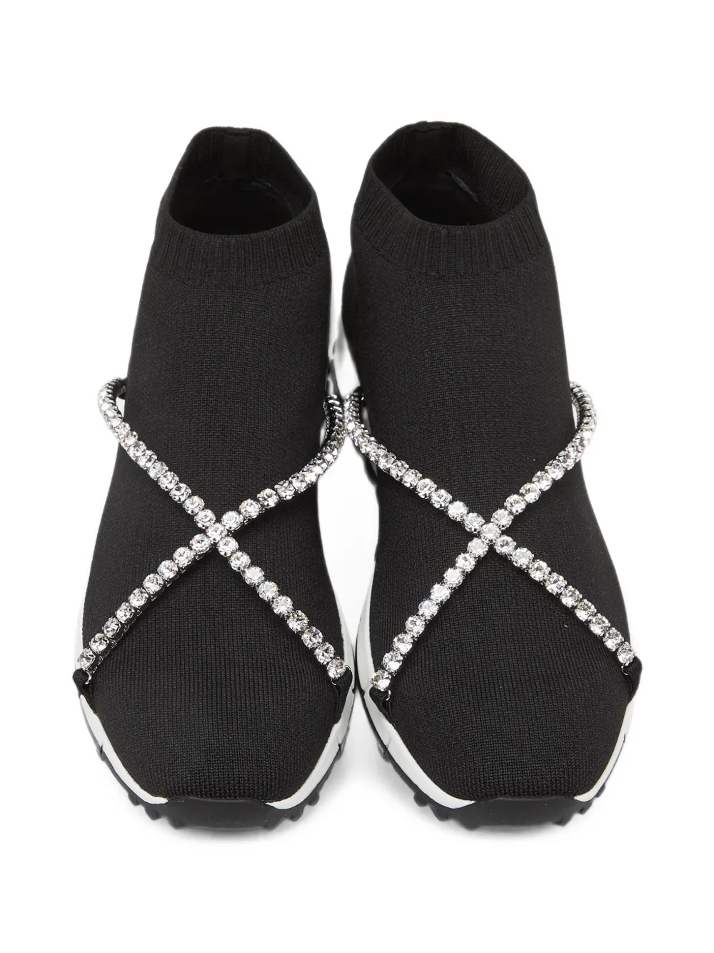 Jimmy Choo Pre-Owned Torri crystal-embellished slip-on sneakers - Schwarz