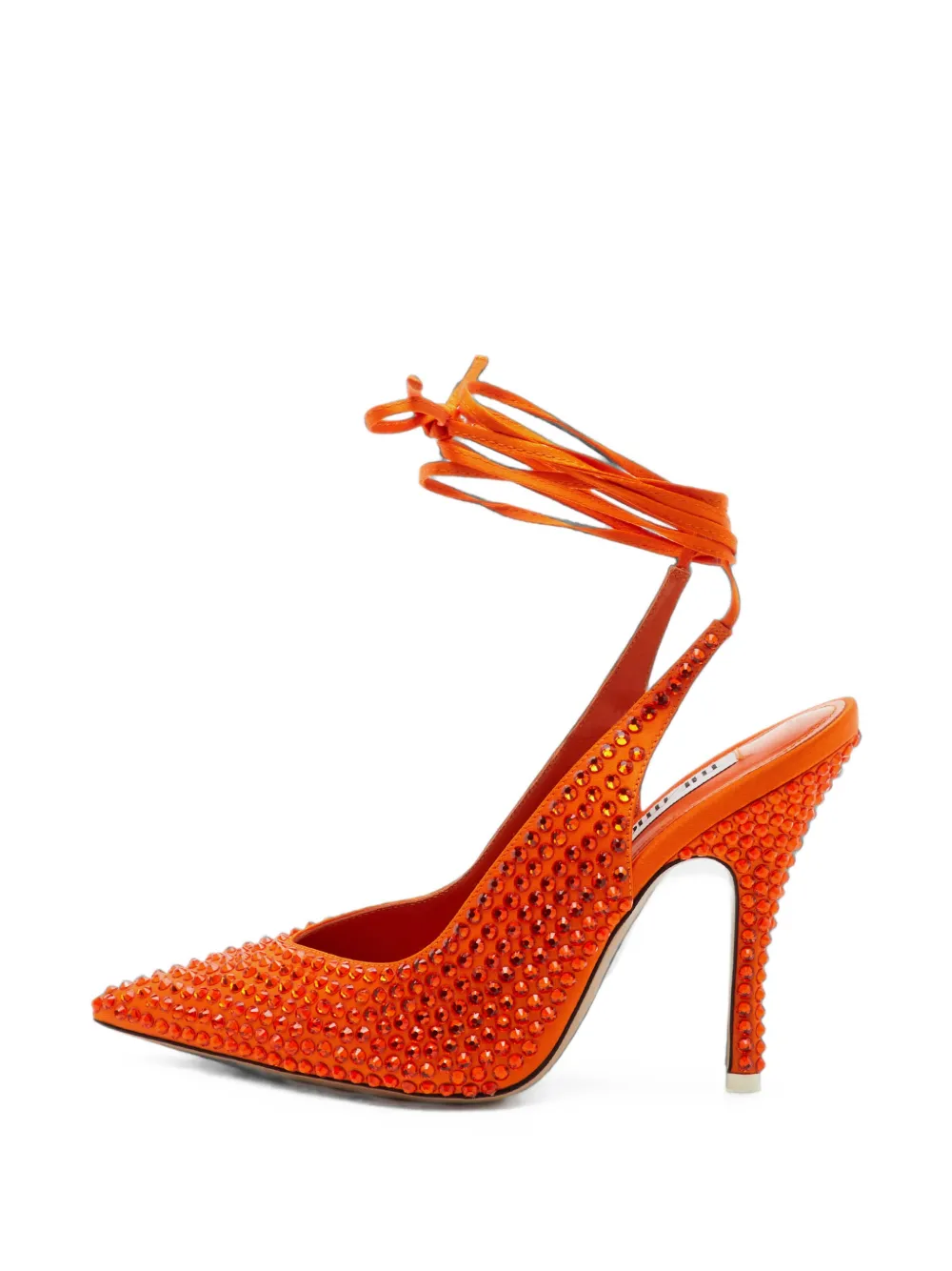 The Attico Venus crystal-embellished ankle pumps - Arancione