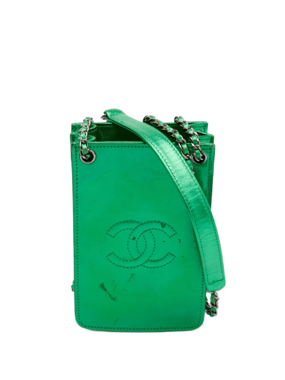 CHANEL Pre-Owned 2014 CC stitched phone holder - Verde