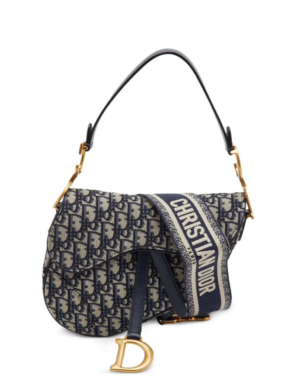 Christian Dior Pre-Owned 2020 pre-owned mittelgroße Oblique Saddle Schultertasche - Blau