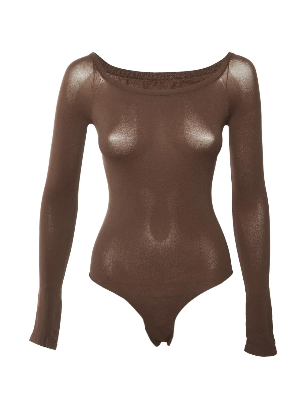 Alaïa Pre-Owned body Second-Skin à épaules dénudées - Marron Alaïa Pre-Owned body Second-Skin à épaules dénudées - Marron